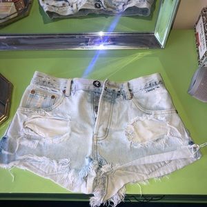 One Teaspoon High Waisted Distressed Shorts
